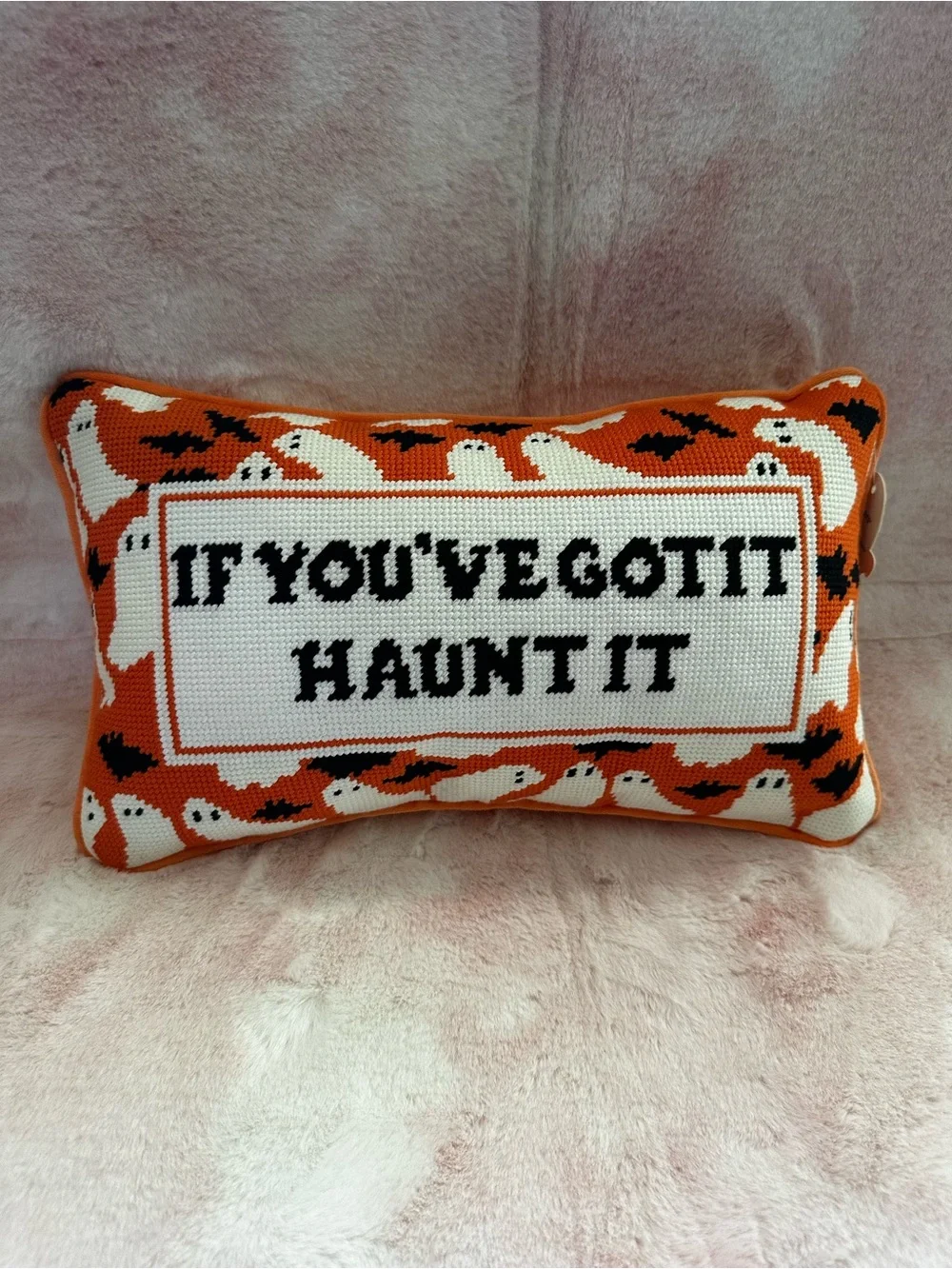 If You've Got It Haunt It - Halloween Decorative Needlepoint Accent Pillow NWT